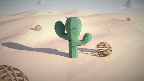 Low Poly Cactus (desert scene) preview image